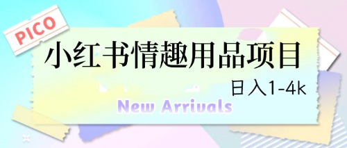 最新小红书情趣用品项目，日入1-4k-互联网项目分享基地-创业兼职副业项目六星资源网