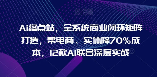 Ai终点站，全系统商业闭环矩阵打造，帮电商、实体降70%成本，12款Ai联合深度实战-互联网项目分享基地-创业兼职副业项目六星资源网