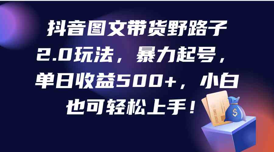 （9790期）抖音图文带货野路子2.0玩法，暴力起号，单日收益500+，小白也可轻松上手！-互联网项目分享基地-创业兼职副业项目六星资源网